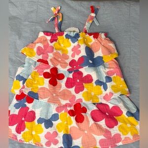 New with Tags Mud Pie Colorful Floral Tiered Dress, 24 mos/2T